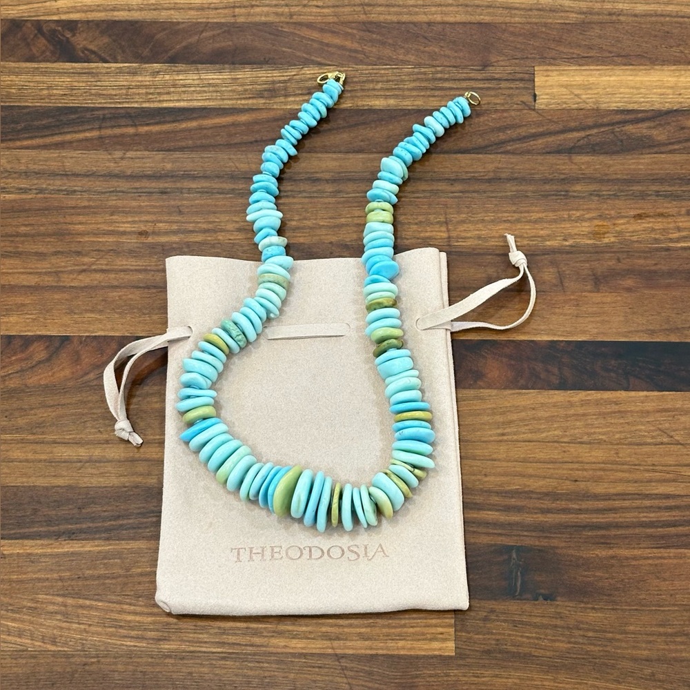 New - Theodosia Turquoise Tiffany Blue Stone Necklace